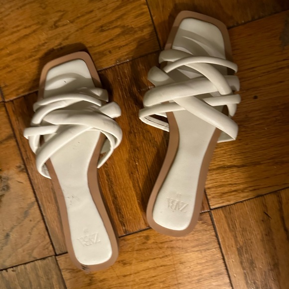 Zara Shoes - White woven sandals - ZARA size 38